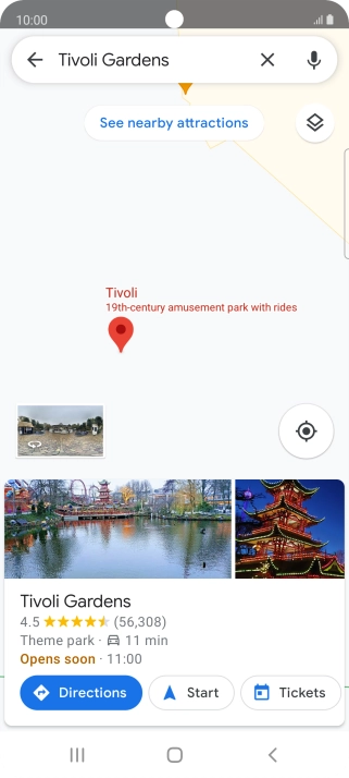 Press the destination at the bottom of the screen.