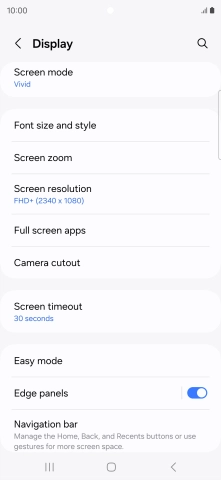 Press Screen timeout.