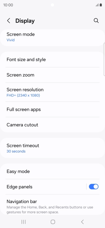 Press Screen timeout.