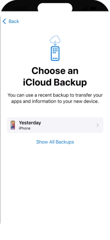 Press the required backup and your phone restores the content of the selected backup. Subsequently, follow the instructions on the screen to set up your phone and prepare it for use.