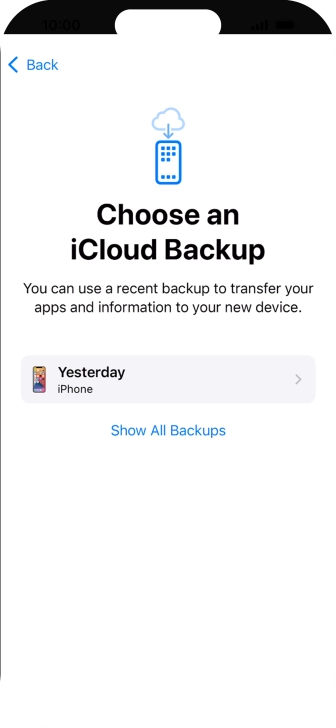 Press the required backup and your phone restores the content of the selected backup. Subsequently, follow the instructions on the screen to set up your phone and prepare it for use.
