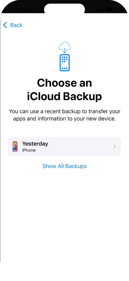Press the required backup and your phone restores the content of the selected backup. Subsequently, follow the instructions on the screen to set up your phone and prepare it for use.