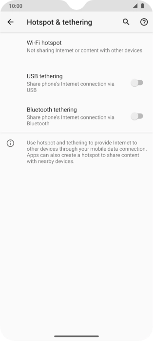 Press Wi-Fi hotspot.