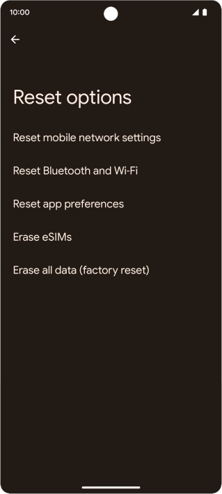Press Reset mobile network settings.