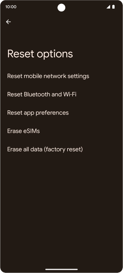 Press Reset mobile network settings.