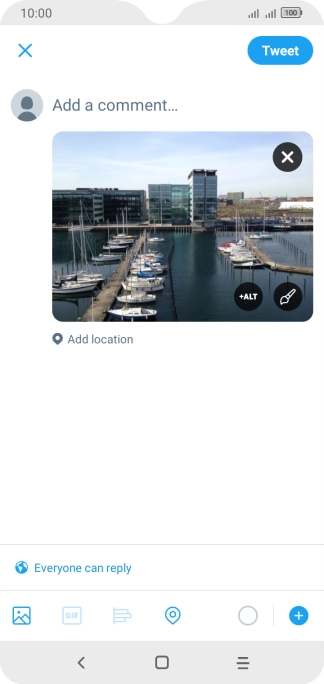 Press the text input field.