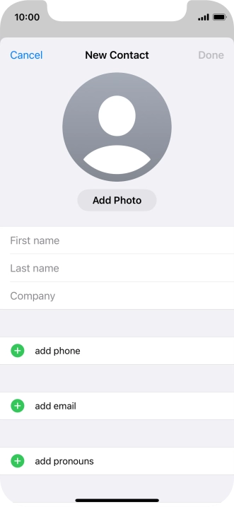 Press First name and key in the first name.