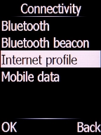 Select Internet profile and press the Left selection key.