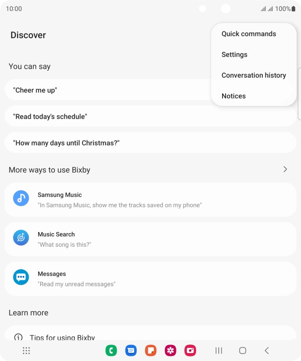 Press the settings icon.