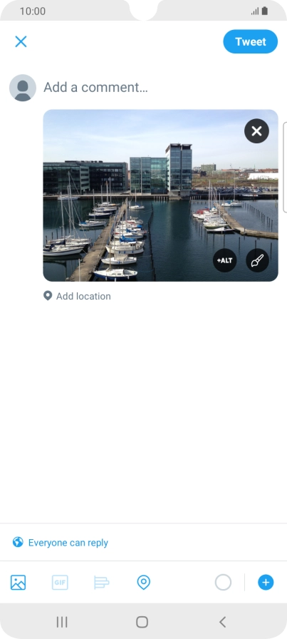 Press the text input field.