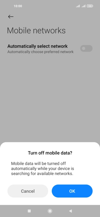 Press OK and your phone will search for networks.