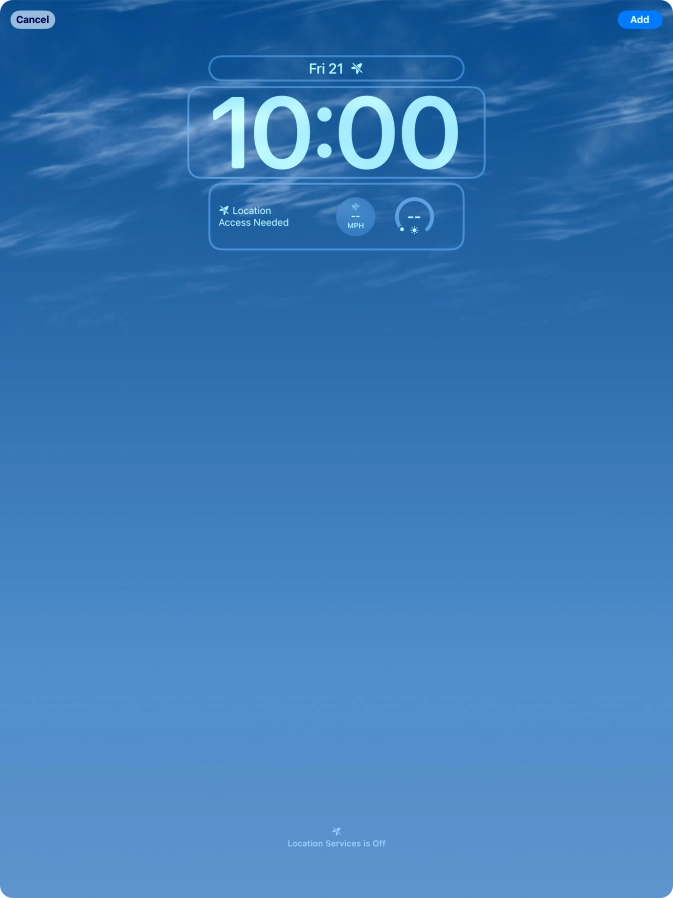 To customise the way the lock screen date is displayed, press the date widget and follow the instructions on the screen to select the required widget display mode.