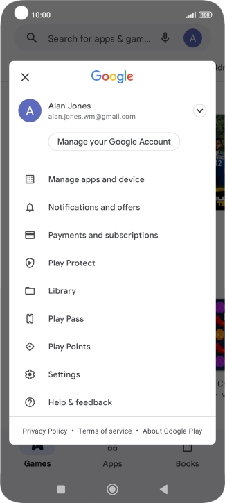 Press Manage apps and device.