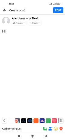 Write the required text and press POST.