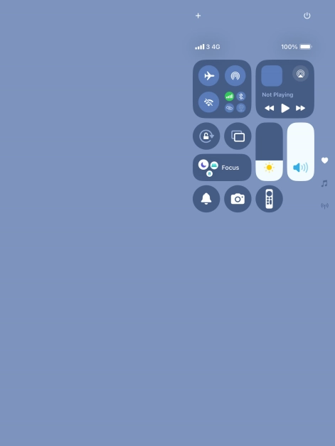 Press the flight mode icon to turn the function on or off.