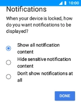 Select the required setting.