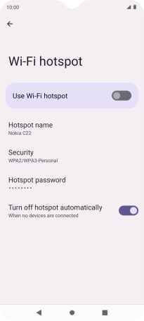 Press Hotspot name.