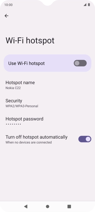 Press Hotspot name.