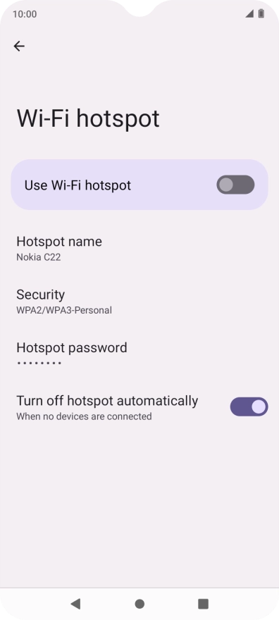Press Hotspot name.