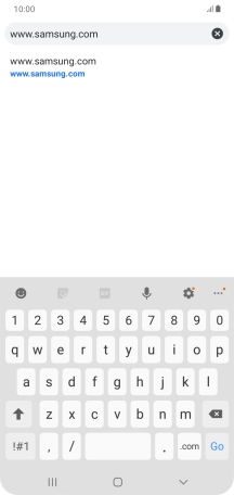 Key in the address of the required web page and press Go.