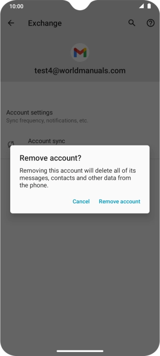 Press Remove account.