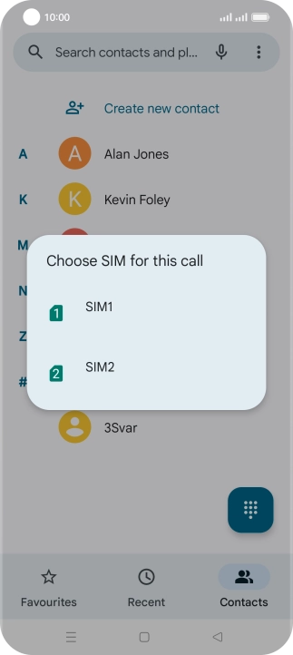 Press the required SIM and follow the instructions to listen to your messages.