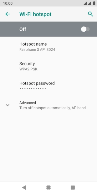 Press Hotspot name.
