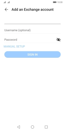 Press Username (optional) and key in the username for your email account.