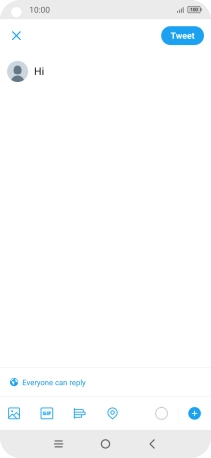 Write the required text and press Tweet.