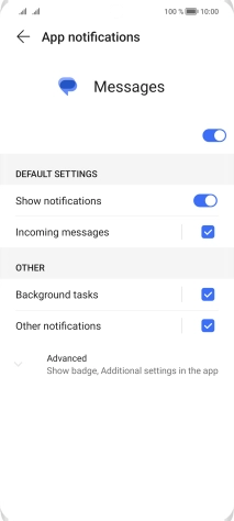 Press the indicator next to 