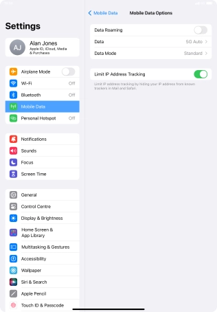 Press Data Mode.