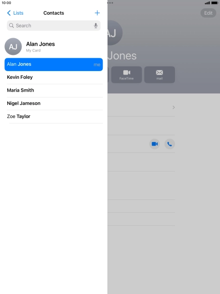 Press the new contact icon.