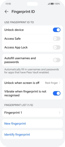 Press the required settings.