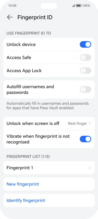 Press the required settings.