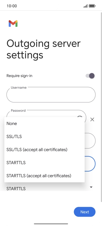 Press SSL/TLS.
