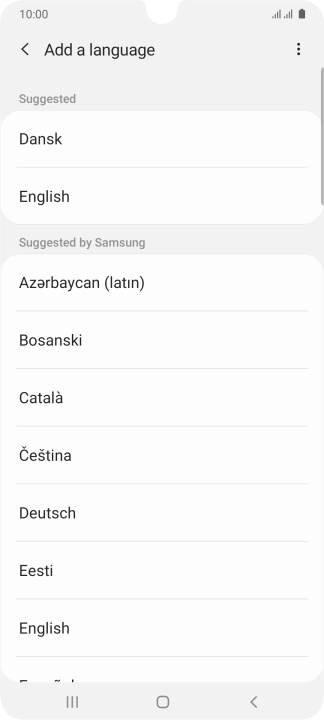 Press the required language.