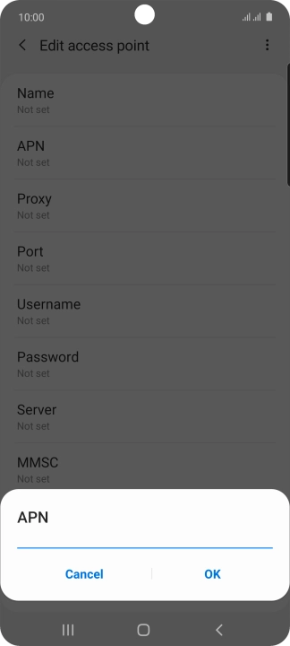 Key in wap.vodafone.co.uk and press OK.