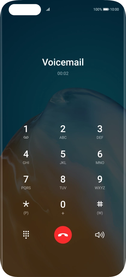 Press the end call icon.