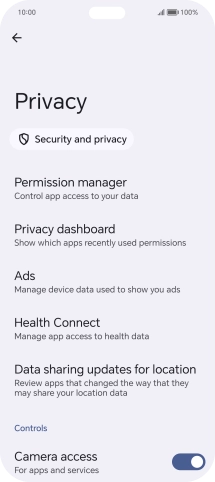 Press Permission manager.