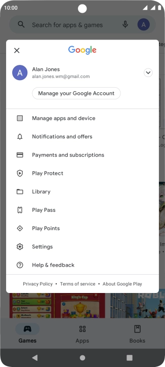 Press Manage apps and device.