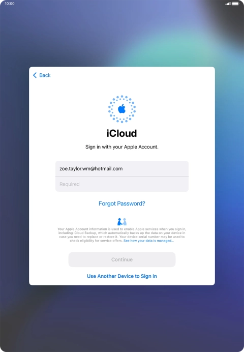 Press Required and key in the password for your Apple ID.
