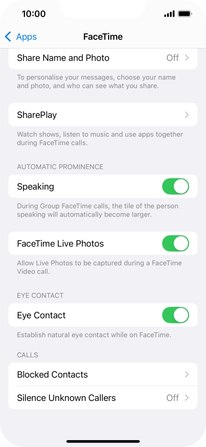 Press Blocked Contacts.