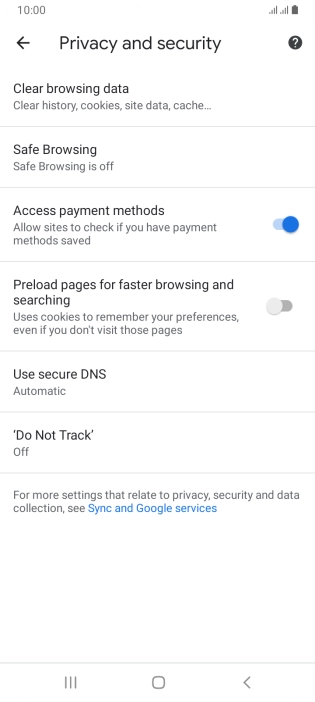 Press Clear browsing data.