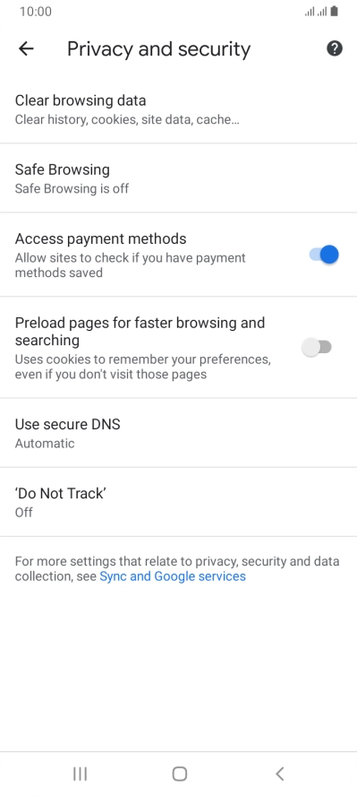 Press Clear browsing data.
