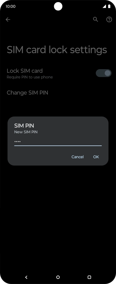 Key in a new four-digit PIN and press OK.