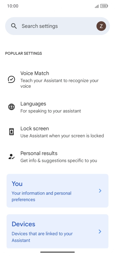 Press Voice Match.