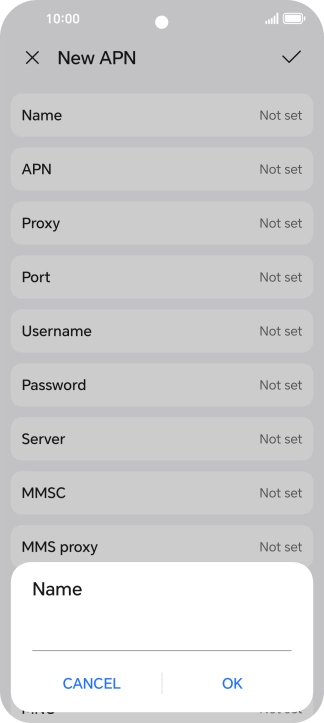 Key in Vodafone MMS and press OK.