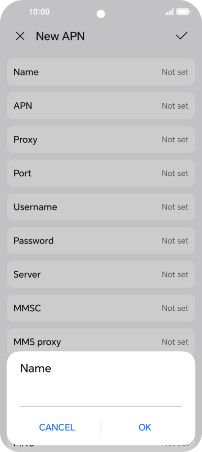 Key in Vodafone MMS and press OK.