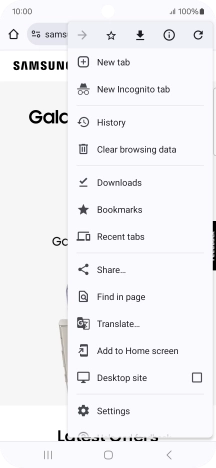Press Settings.