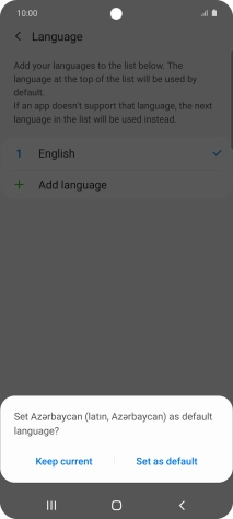 To select the new language as the default phone language, press Set as default.